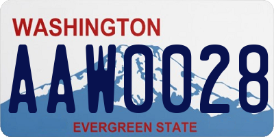 WA license plate AAW0028