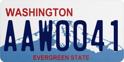 WA license plate AAW0041