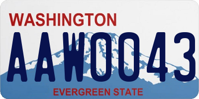 WA license plate AAW0043