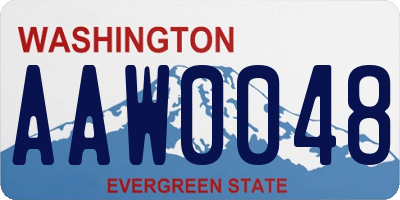 WA license plate AAW0048