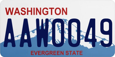 WA license plate AAW0049