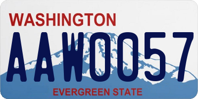 WA license plate AAW0057
