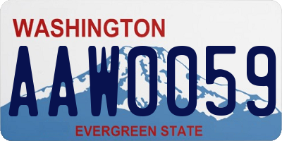 WA license plate AAW0059