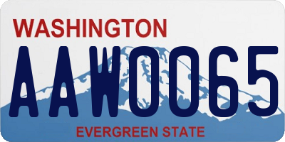 WA license plate AAW0065