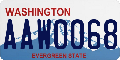 WA license plate AAW0068