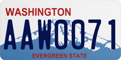 WA license plate AAW0071