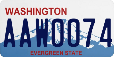 WA license plate AAW0074
