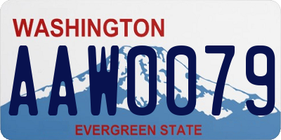 WA license plate AAW0079