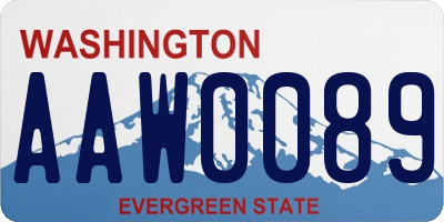 WA license plate AAW0089