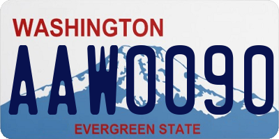 WA license plate AAW0090