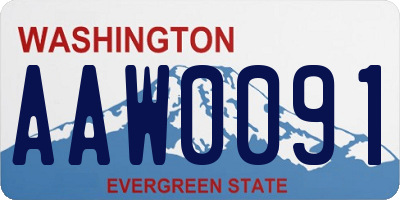 WA license plate AAW0091