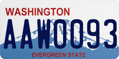 WA license plate AAW0093