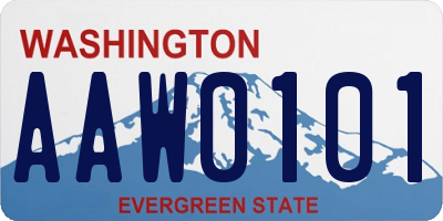 WA license plate AAW0101