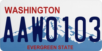 WA license plate AAW0103