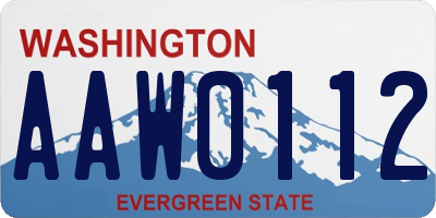 WA license plate AAW0112
