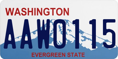 WA license plate AAW0115