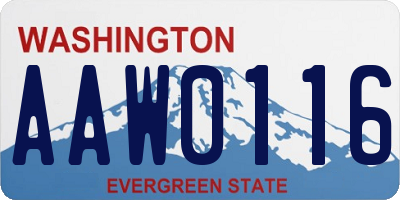 WA license plate AAW0116