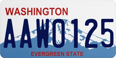 WA license plate AAW0125