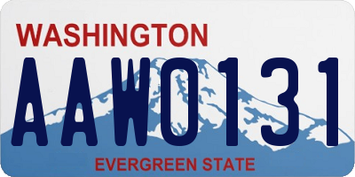 WA license plate AAW0131