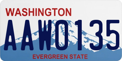 WA license plate AAW0135