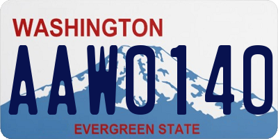WA license plate AAW0140