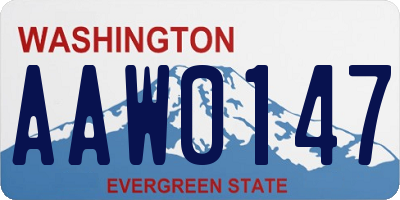 WA license plate AAW0147