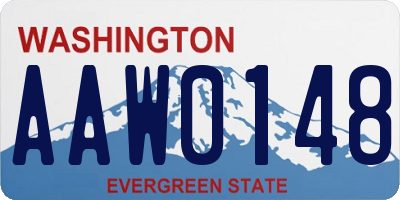 WA license plate AAW0148