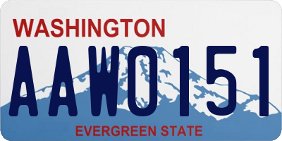 WA license plate AAW0151