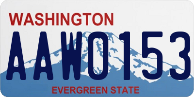 WA license plate AAW0153