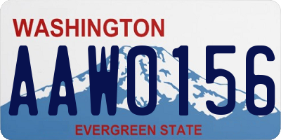 WA license plate AAW0156