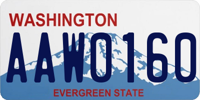 WA license plate AAW0160