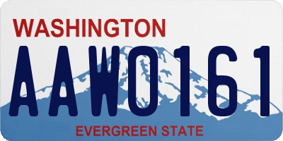 WA license plate AAW0161