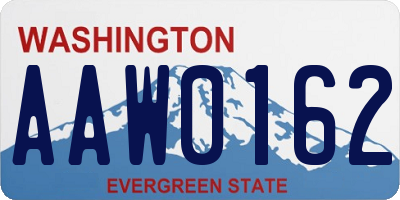 WA license plate AAW0162