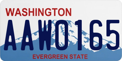WA license plate AAW0165