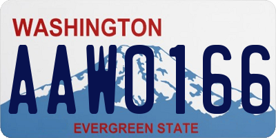 WA license plate AAW0166