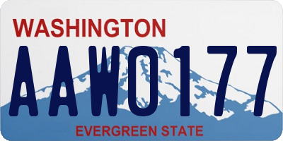 WA license plate AAW0177