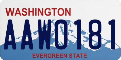 WA license plate AAW0181