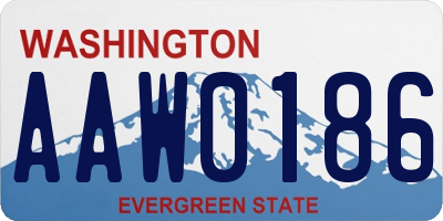 WA license plate AAW0186