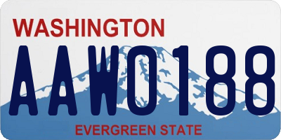 WA license plate AAW0188
