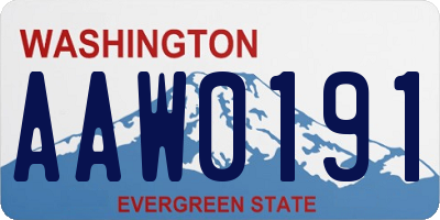 WA license plate AAW0191