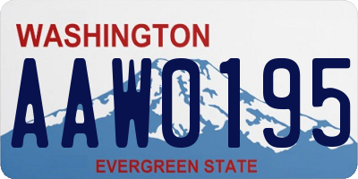 WA license plate AAW0195