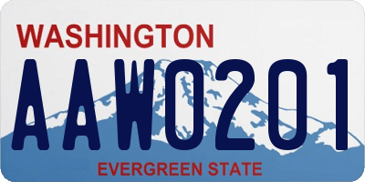 WA license plate AAW0201