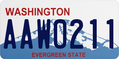 WA license plate AAW0211
