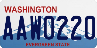 WA license plate AAW0220