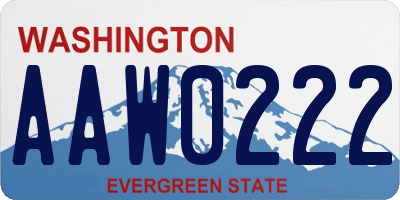 WA license plate AAW0222