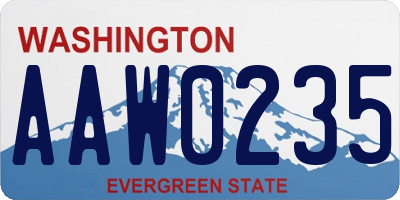 WA license plate AAW0235