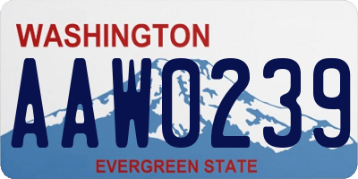 WA license plate AAW0239