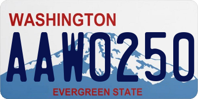 WA license plate AAW0250