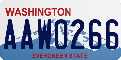 WA license plate AAW0266