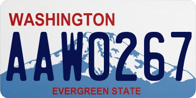 WA license plate AAW0267